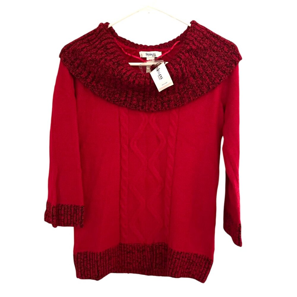 STYLE & CO PETITE BOAT COWL NECK SWEATER, NWT